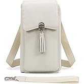 Pearl Angeli Genuine Leather Crossbody Cellphone Bag for Women RFID Blocking Small Phone Wallet Purse with Shoulder Strap