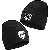 Fingertip WD 2 Pack Winter Beanies Hats for Men Women Embroidered Knit Cuffed Hats Cap for Birthday Gifts