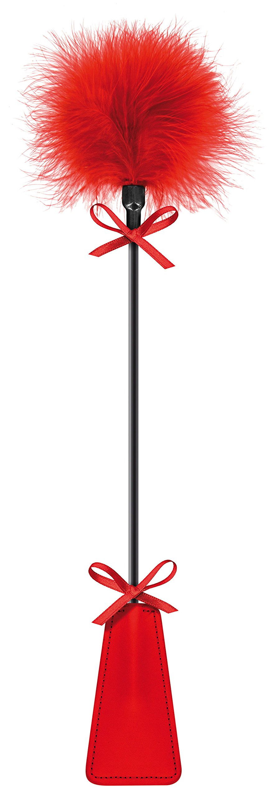 Sweet Caress Black Whip with Tassel and Feather