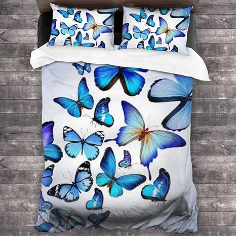 Amazon 布団カバー シングル 3点セット 寝具カバー セット ベッド用 布団用 掛け布団カバー 蝶 背景 デスクトップ用 壁紙 肌に優しい 抗菌防臭加工 寝具カバーセット オンライン通販