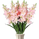 ICBOX Larkspur Artificial Flower,6PCS Pink Flowers 35.43''Long Stem Delphinium Artificial Flower for Tall Vase Wedding Party Table Centerpieces Home Decor(Pink)