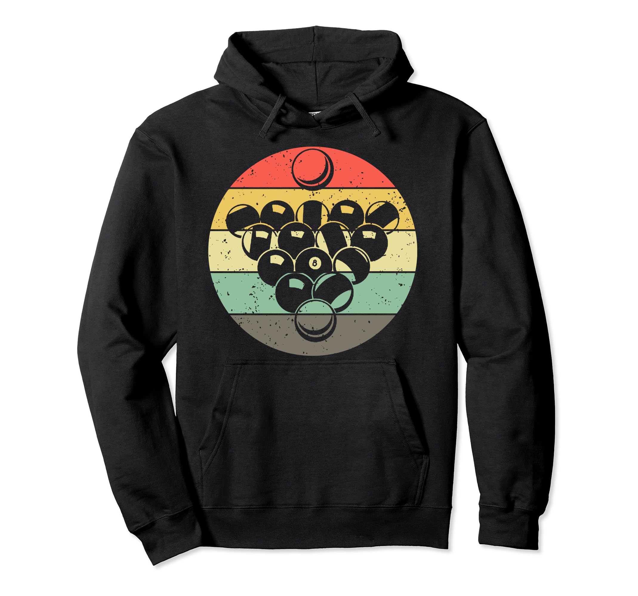 Billiard 8 Ball Pool Player Vintage Retro Sunset Pullover Hoodie