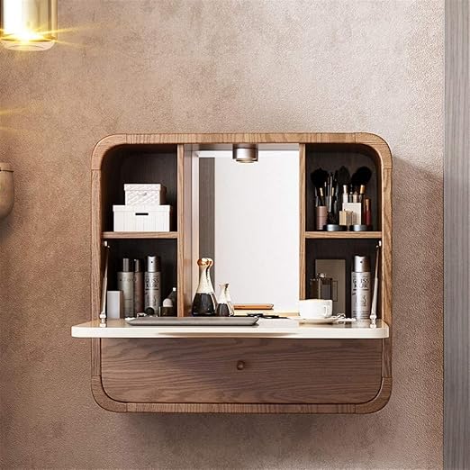 Pnygjdszt Nordic Wandbehang Schminktisch Modernen Kosmetikspiegel Mit Eingebauten Led Kleine Wohnung Schlafzimmer Fenster Ins Lagerschrank Ladies Makeup Table Farbe Single Dressing Table Amazon De Kuche Haushalt