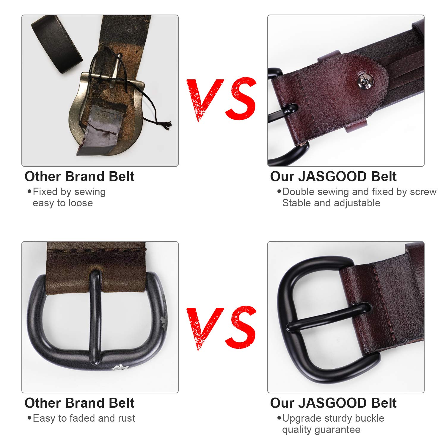 JASGOOD Fashion Women Leather Belt Casual Designer Belt Jeans Dresses Waist Belt with Oval Pin Buckle