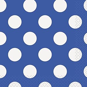 Royal Blue Polka Dot Beverage Napkins, 16ct
