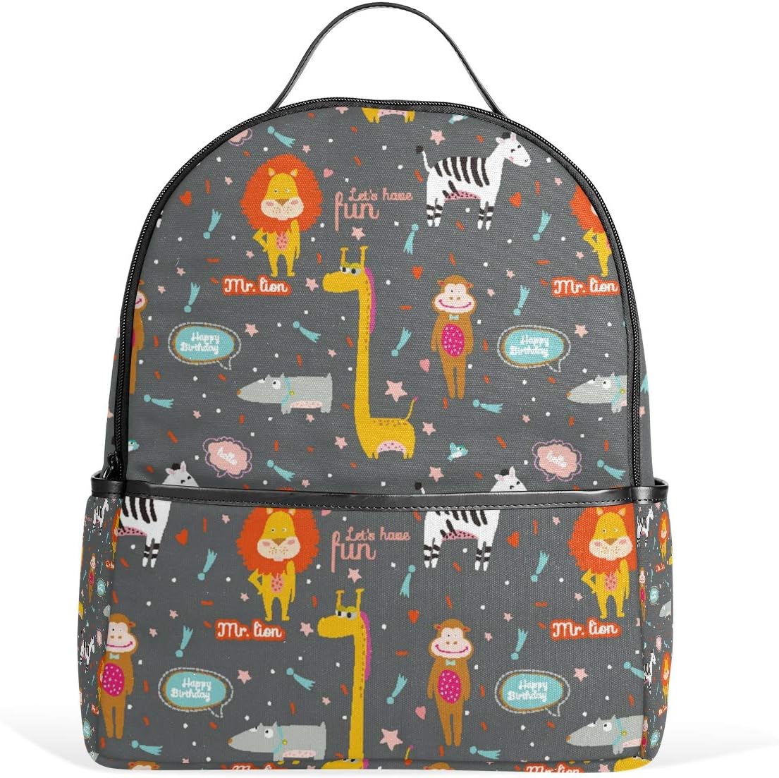 Student Backpack Giraff and Lion Elementary School Bags Bookbag for Boys Girls