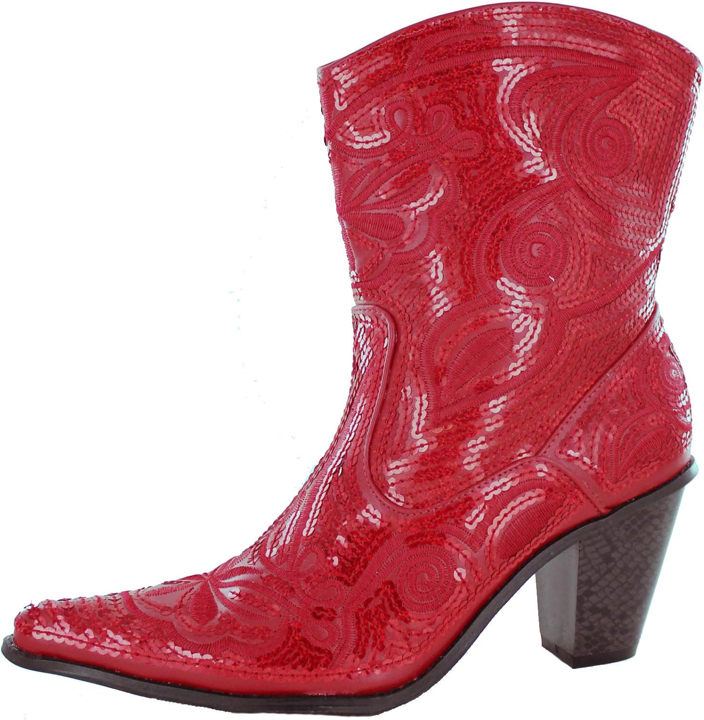 Helens Heart Women's Sparkle Sequin Bling Short Western Cowgirl Boots Assorted Colors LB-0290-11