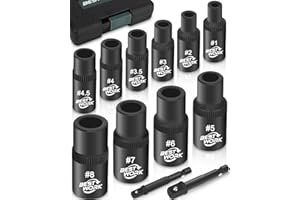 Bestwork 12pcs Magnetic Tap Socket Set, 1/4", 3/8" Square Drive Tap Handle Tool