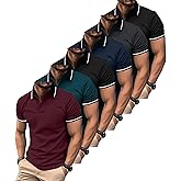 ZITY 6 Pack Men Polo Shirts Short Sleeve with Pocket Wicking Shirts for Men Casual Collared T-Shirts 8.3 Per Piece