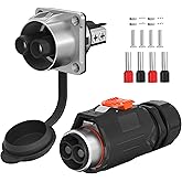 RVMARINEPAT 100 Amp Trolling Motor Plug and Receptacle Set - 6 to 4 AWG Wire Circular Connector - Fast Locking 2 Pin 12V-48V Power Connector - Waterproof for Marine Boat