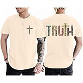 Faith Shirts for Men Truth Bible Verse T-Shirt Christian Cross Graphic Tees Religious Faithful Short Sleeve Tops