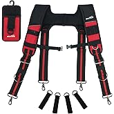 MELOTOUGH Tool Belt Suspenders Construction Bag Suspenders Padded Work Belt Hi Vis Suspenders for Carpenter/Electrician