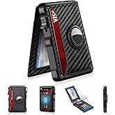 Airtag Wallet for Men, Mens Smart Wallet for Air Tag RFID Blocking, Minimalist Bifold Pop Up Aluminum Credit Card Case Holder