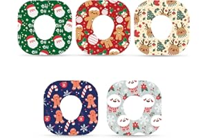 XIHIRCD 10 Sheets Adhesive Patches for Dexcom G7, Waterproof Over Patch Sensor Cover Sticker Adhesive Christmas Holiday Overpatch Compatible with Dexcom G7 (5 Styles)