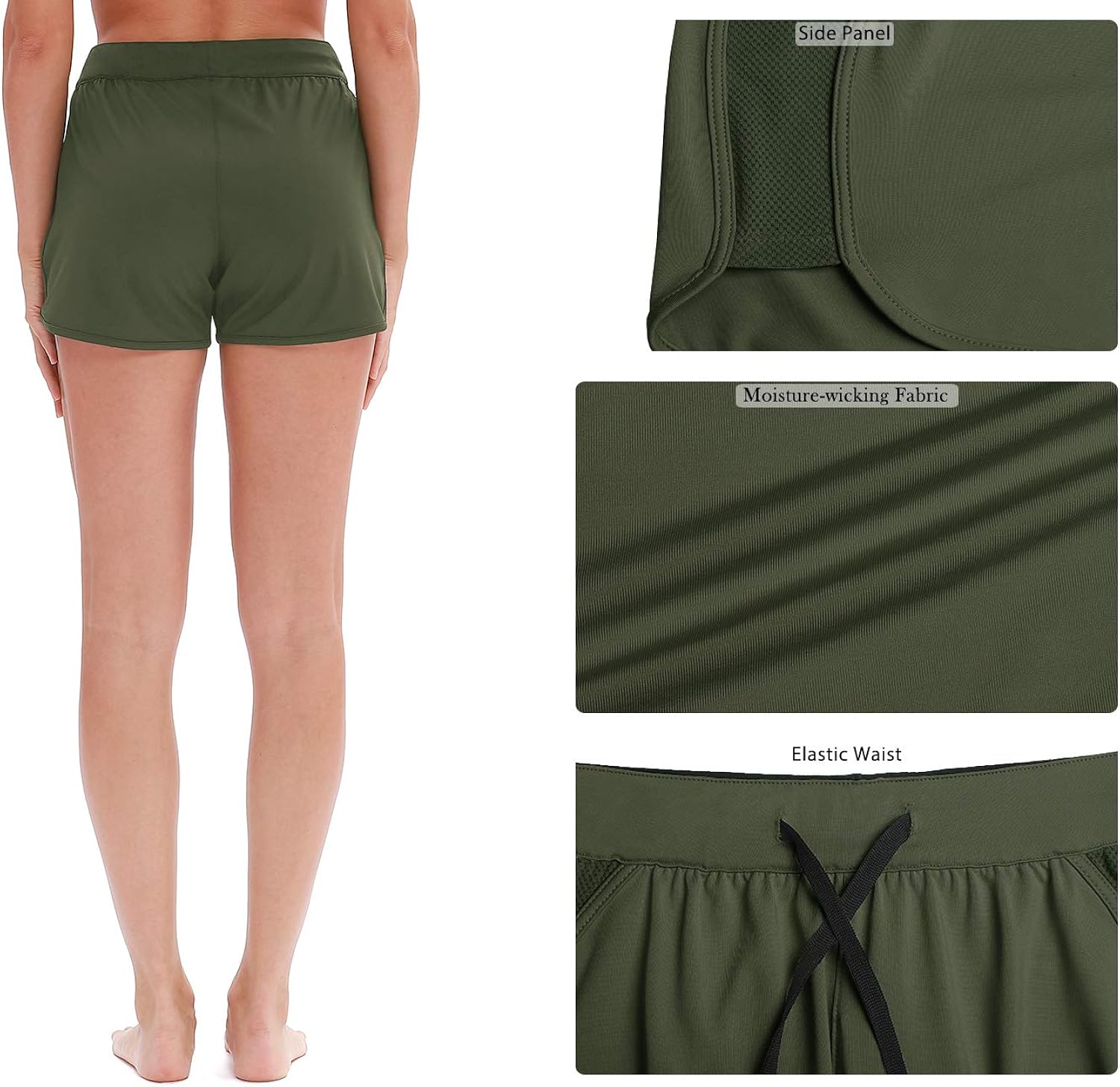 icyzone Workout Shorts for Women - Activewear Exercise Athletic Running Yoga Shorts: Clothing