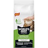 WORLD'S BEST CAT LITTER Comfort Care Unscented, 32-Pounds - Natural Ingredients, Quick Clumping, Flushable, 99% Dust Free & M