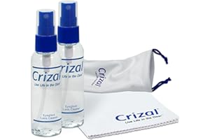 Crizal Eyeglass Lens Cleaner Kit, 1 Doctor Recommended for Anti Reflective Lenses and Coating, 2oz Crizal Spray (2 Bottles) w/Crizal Microfiber Cloth and Crizal Pouch, 1pk