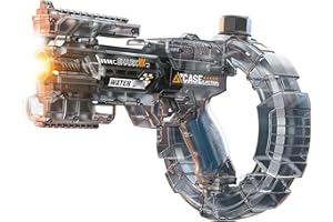 Electric Water Gun, Automatic Water Blaster with 26FT Arc Range and 22FT Straight Range, Modular Lithium Battery with Flashin