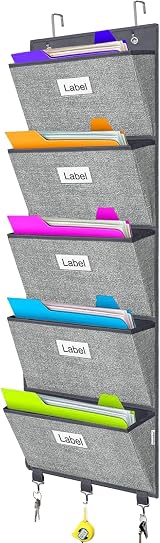 VERONLY Over the Door File Organizer 5 Large Pockets 50.39 Tall view 1