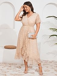 SCOMCHIC Womens Plus Size Wedding Guest Dress