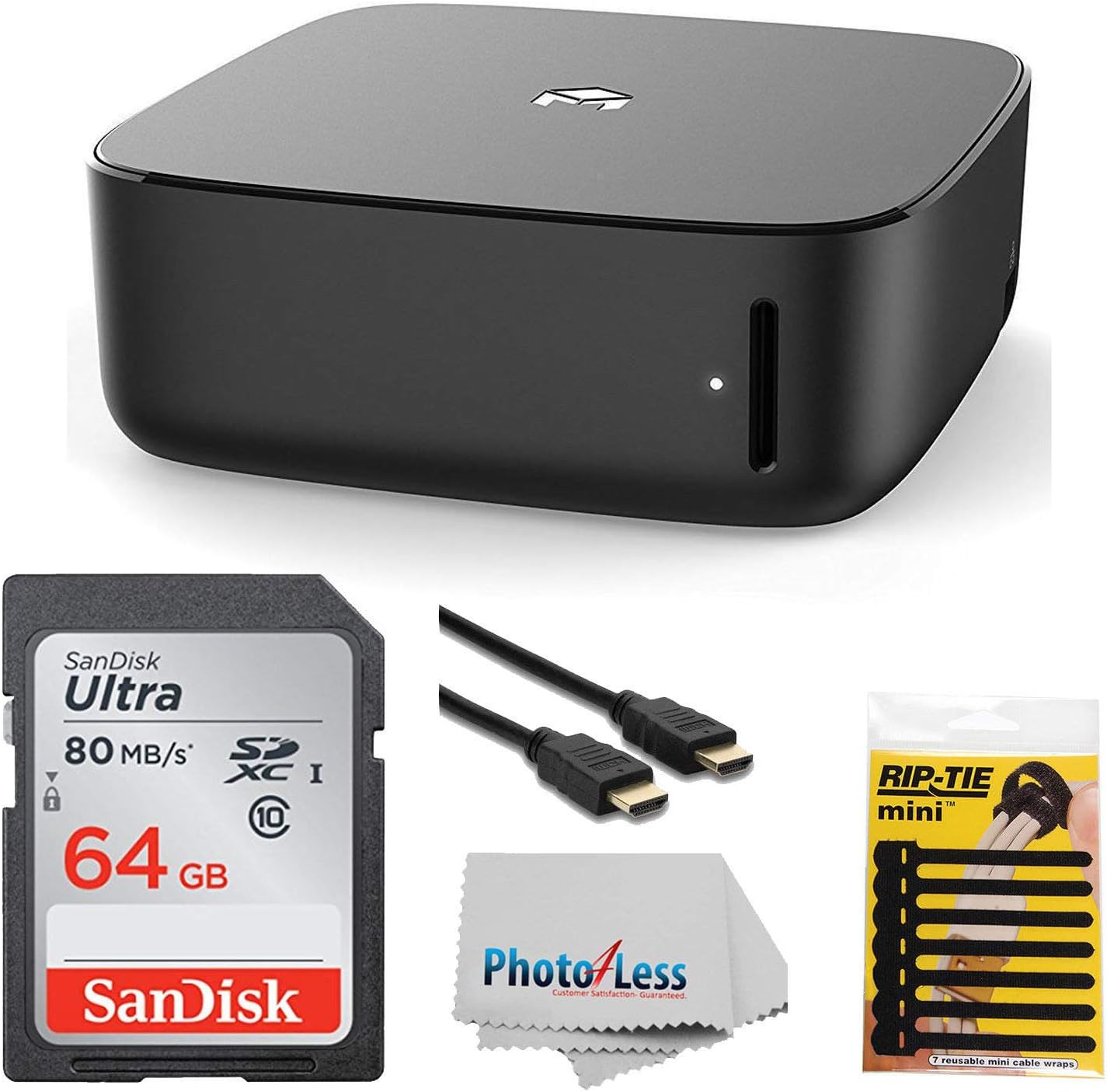 Monument Labs Personal Cloud Server with Gigabit Ethernet and Wi-Fi + High Speed HDMI Cable + 64GB Memory Card + Pack of Cable Ties & Clean Cloth