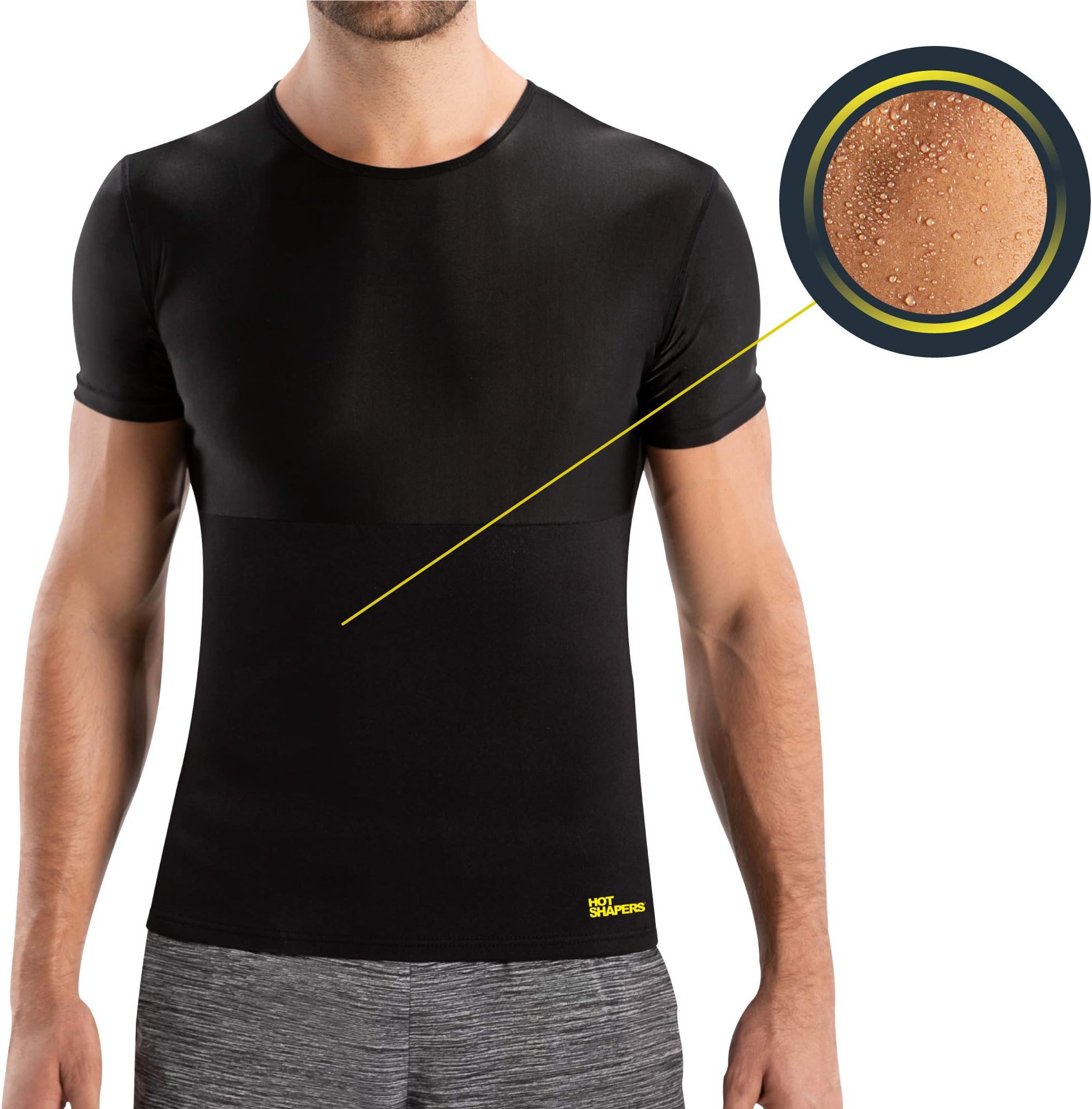 HOT SHAPERS Cami Hot Men – Compression Shirt Shapewear – Ab Sauna Suit for Workout