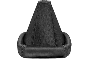L & P Car Design Shift Boot Cover - Genuine Leather Compatible with VW Golf 2 & 3 MK2-3, Passat MK3, Polo MK3 & Jetta MK2-3 for Manual Transmission - Black