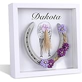 Handmade Horse Memorial Gift for Women - Horseshoe Picture Frame with Tail Hair Keepsake Box,diy horse hair keepsake kit horse hair memorial Loss of Horse Sympathy Home Decor for Horse Lovers,horse gifts for women(no horseshoe)