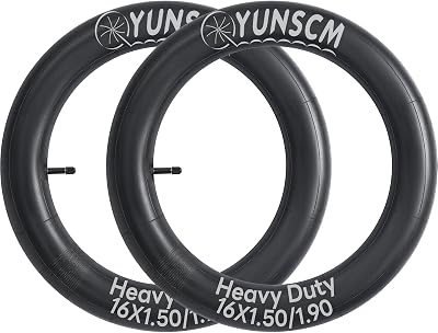 YunSCM 2-Pack 16x1.50/1.75/1.90 Heavy Duty Bike Tubes AV32 Schrader