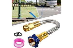 3FT RV Water Hose, 5/8” Inner Diameter Drinking Water Hose – Lead-Free, Anti-Kink Leak-Proof Short Connector for RV, Camper, 