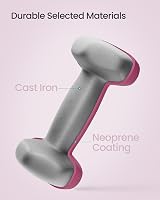 SONGMICS Set of 6 Neoprene Dumbbells with Storage Stand 1/1.5/2 kg SYL609B02 view 5