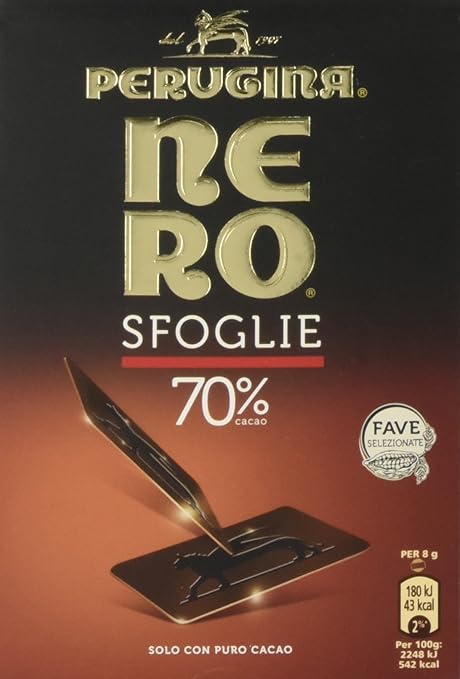 title=NERO PERUGINA Sfoglie 70% sottili sfoglie di cioccolato fondente 70% 96g