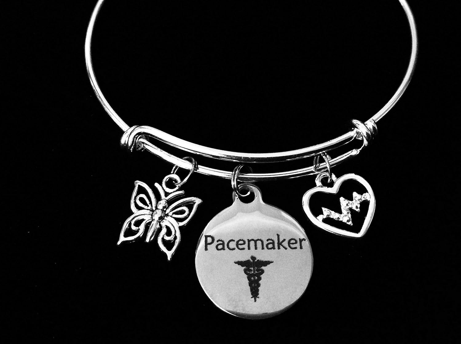 Pacemaker Medical Alert Jewelry Expandable Charm Bracelet
