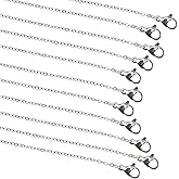 HEIHAK 100 Pack 18 Inch Stainless Steel Necklace Chains Bulk, 1.2mm Silver Chain Necklace with Lobster Clasps, DIY Jewelry Chains for Making Jewelry, Women and Men