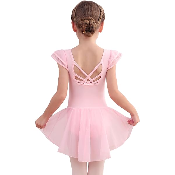 バレエ衣装 フリル付き ピンク Amazon.com: ZX Girl's Camisole Skirted Leotard Ballet Sparkle Lace