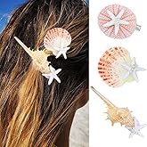 Fashey Starfish Hair Clips Seashell Hair Clip Conch Clips Mermaid Hair Accessories for Women(Pack of 3)