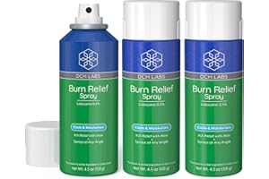 DCH Labs Burn Relief Spray: Cooling and Moisturizing Itch Relief with Aloe for Sunburn Pain - 4.5 oz (128 g) 3-Pack