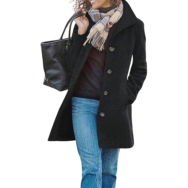 Amazon.com: chouyatou Women's Winter Wool Blend Pea Coat Single