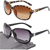 Madison Avenue 2 Pack Classic Vintage Sunglasses for Women Men,Fashion Sun Shades Glasses with UV400 Protection