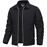 TACVASEN Mens Lightweight Windbreaker Full Zip Up Laydown Collar Jackets Light Casual Coat with Zip Pockets