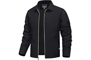 TACVASEN Men's Bomber Jacket Lightweight Casual Spring Fall Windbreaker Zip Up Coat with Pocket