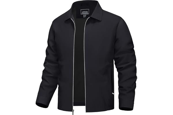 TACVASEN Men's Bomber Jacket Lightweight Casual Spring Fall Windbreaker Zip Up Coat with Pocket