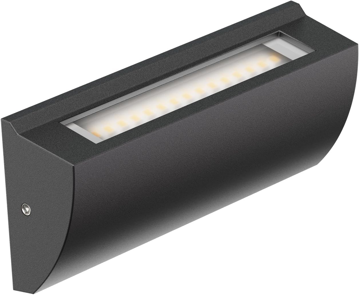 ledscom.de LED wall Light/Staircase Light SEGIN for Outdoors IP54, Flat, Downlight, matt Black, Angular, 3.8 W, 265lm, Warm White - Image 3