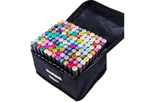 Alcohol Markers 120 Colors with Base Dual Tip Art Drawing Markers for Anime Sketch Illustrations - Refillable