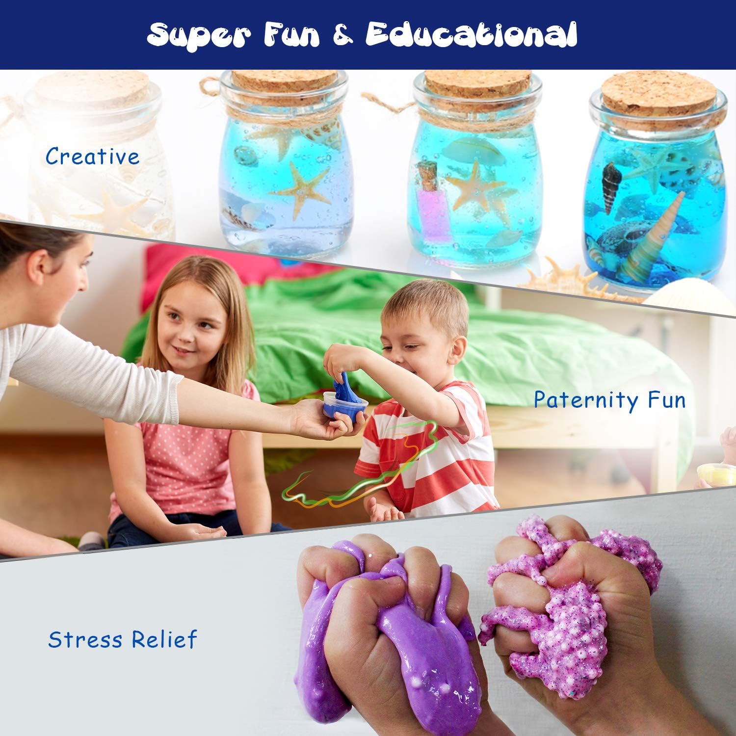 Joyjoz Kids Party Favors Slime, 24 Pack Galaxy Slime Ball Kits with Crystal Slime, Party Favors for Kids, Unicorn Party Slime, Fluffy & Stretchy, Non-Sticky, Stress Relief, Super Soft for Girls & Boys: Toys & Games
