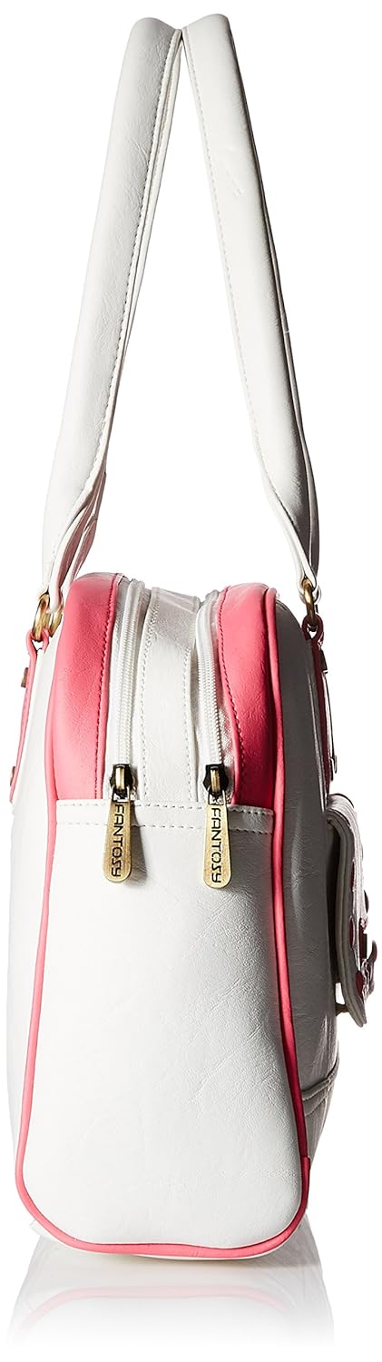 fantosy women's handbag (white and pink) (fnb-435)