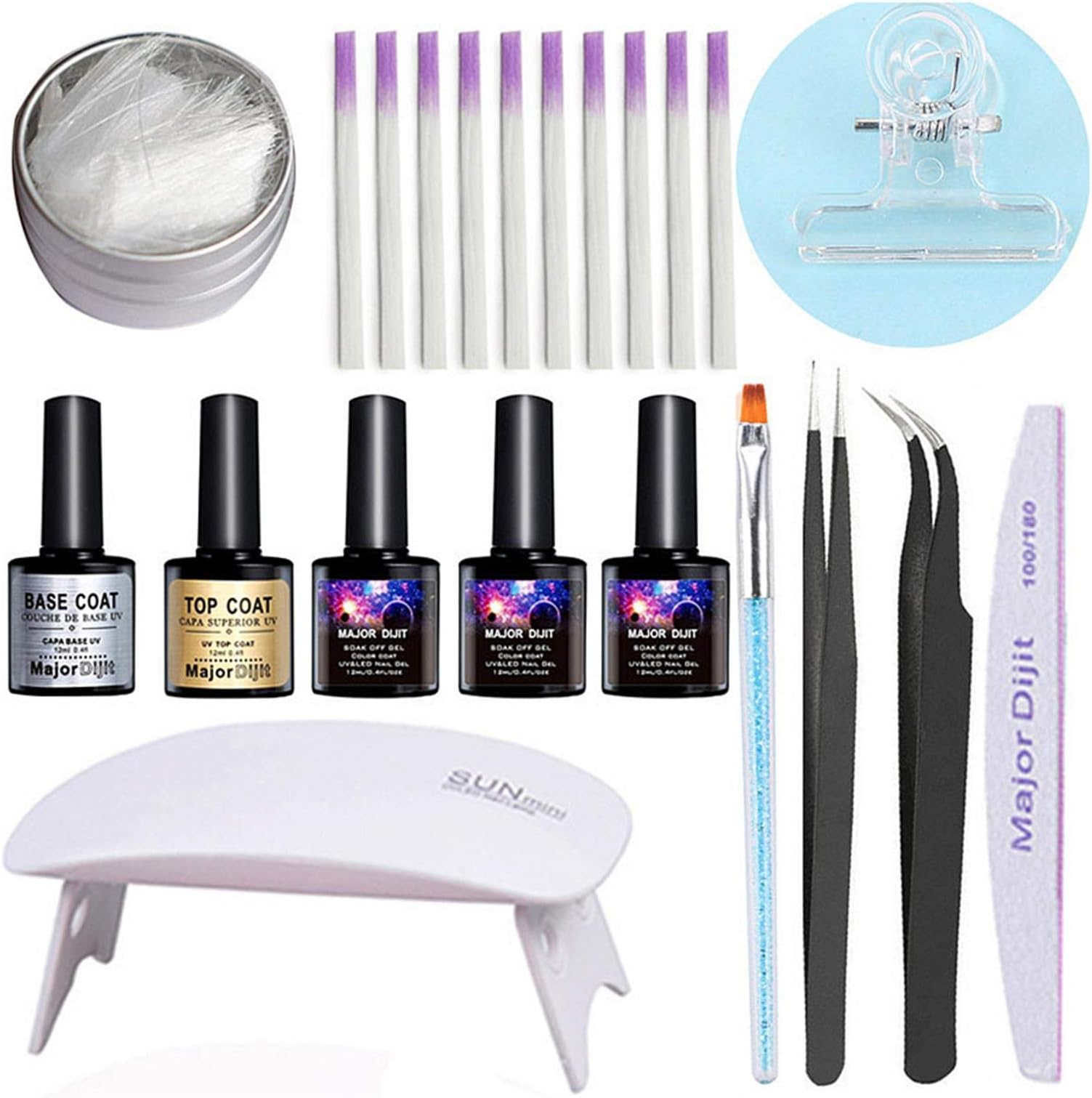 Bulary Professional Fiber Nails Extension Fiberglass Nail Kit for Nail Building Extension Acrylic Tips Manicure Salon Tool Set