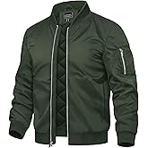 TACVASEN Men's Bomber Jackets Thermal Quilted Jacket Water Resistant Warm Winter Coats