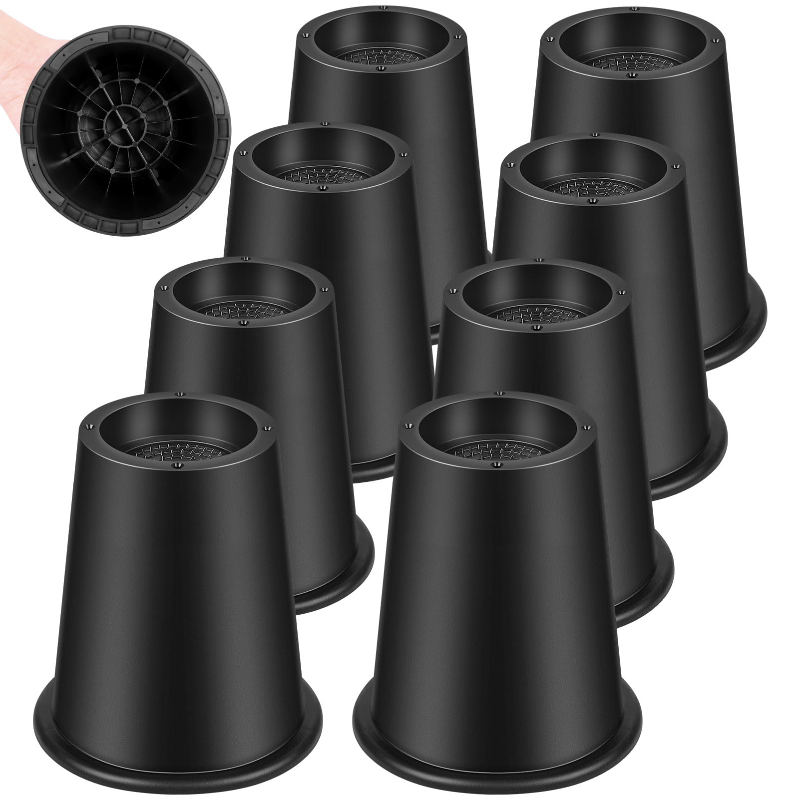 JONHWI Round Bed Risers, 6 Inch Furniture Riser Heavy Duty Raise Blocks ...