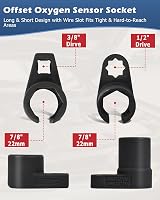 DAYUAN 5 pcs O2 Oxygen Sensor Socket Set Wrench Remover Tool Thread Chaser view 4